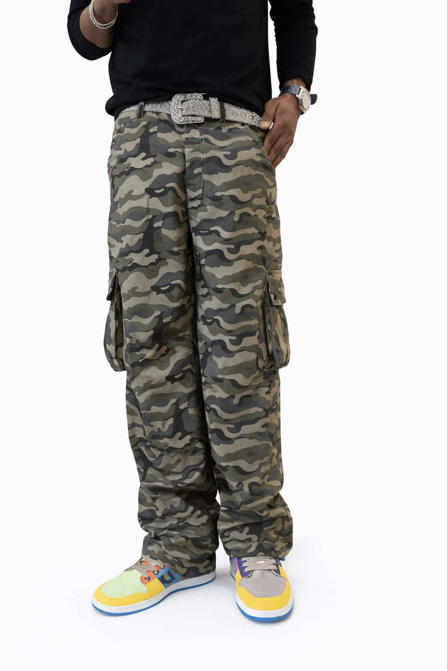 POSHFIT Couture Camo Utility Cargo Trousers